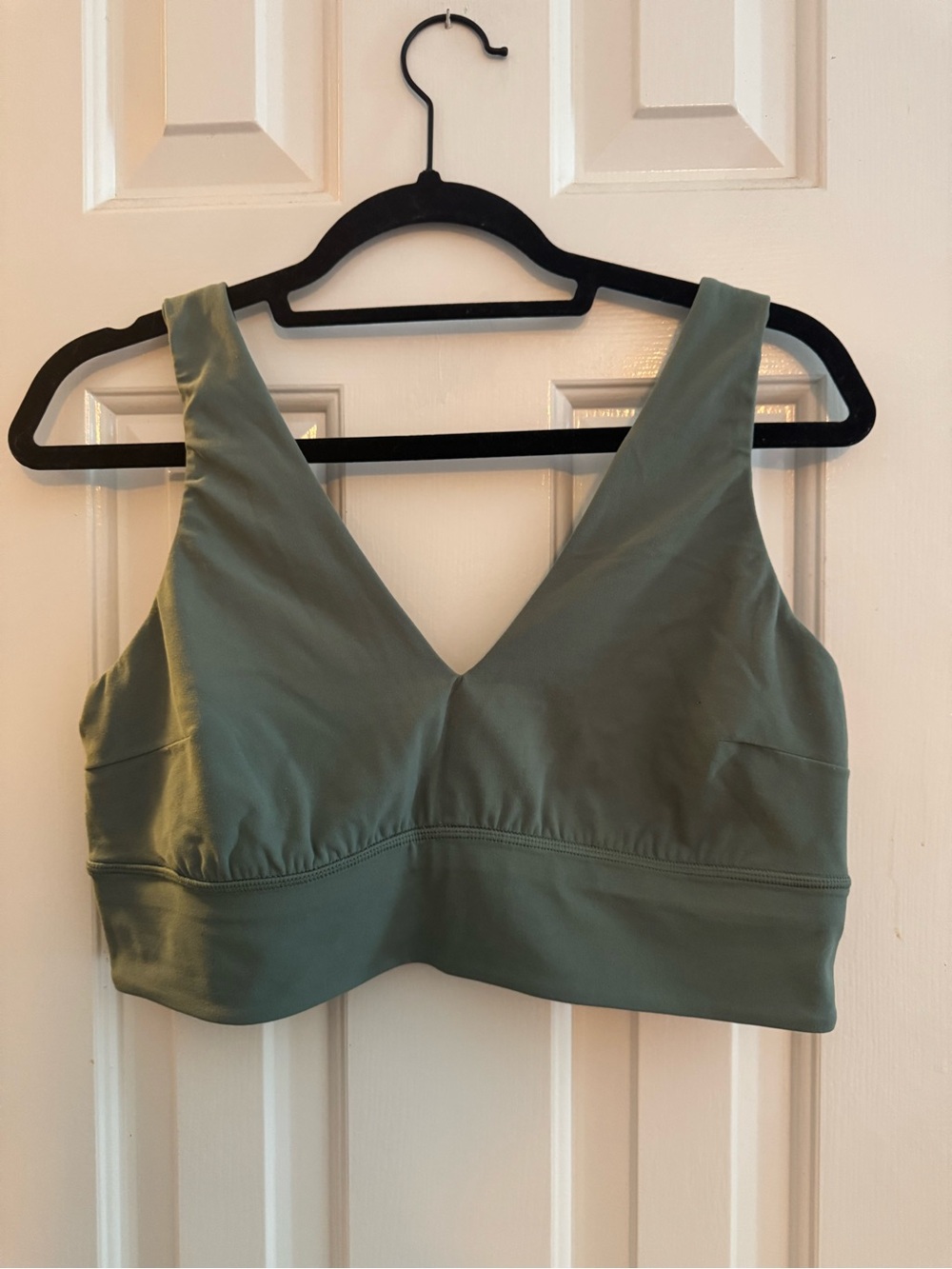 Lululemon Women’s Align V Neck Bra Light Support Grey Eucalyptus Size 14 C/D